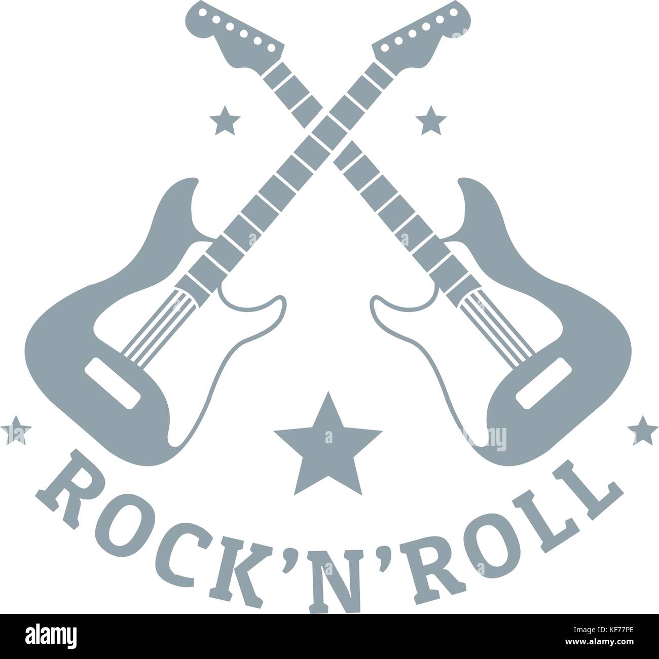 Rock N Roll Logo Simple Gray Style Stock Vector Image Art Alamy