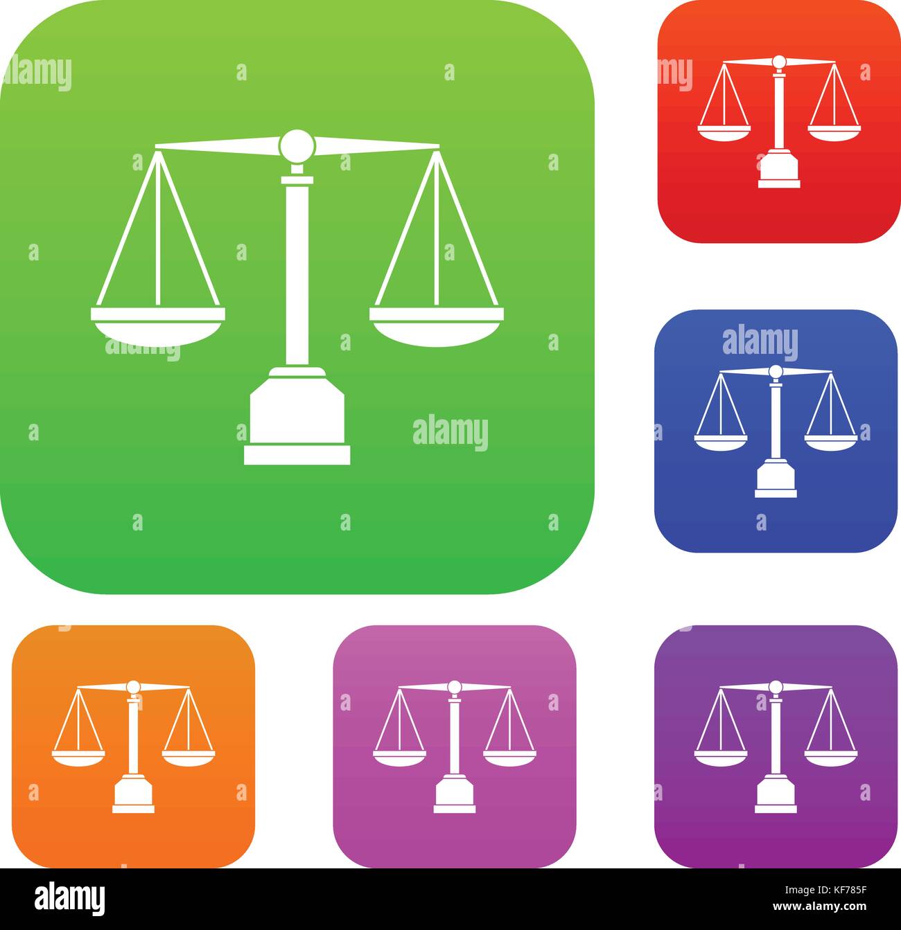 Justice Scale Set Color Collection Stock Vector Image And Art Alamy