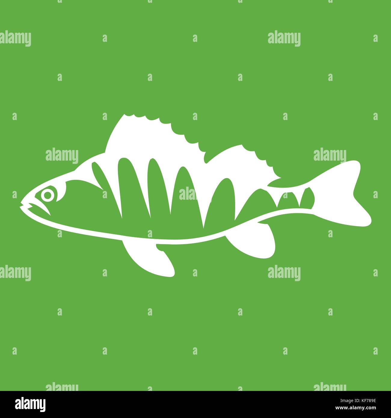 European perch, Perca fluviatilis icon green Stock Vector Image & Art ...