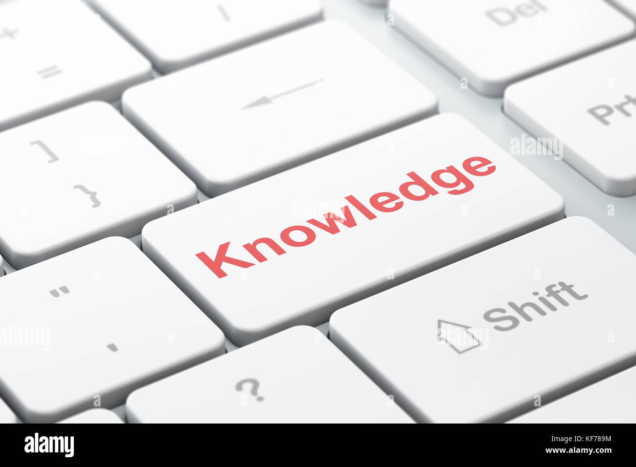 Studying concept: Knowledge on computer keyboard background Stock Photo ...