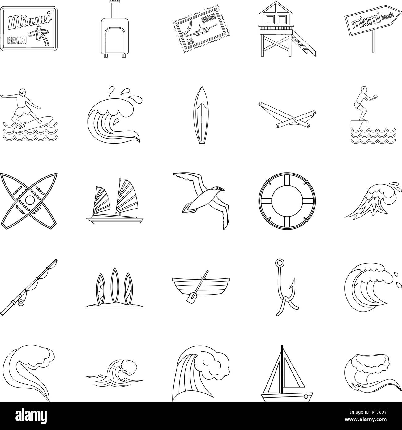 River rest icons set, outline style Stock Vector Image & Art - Alamy