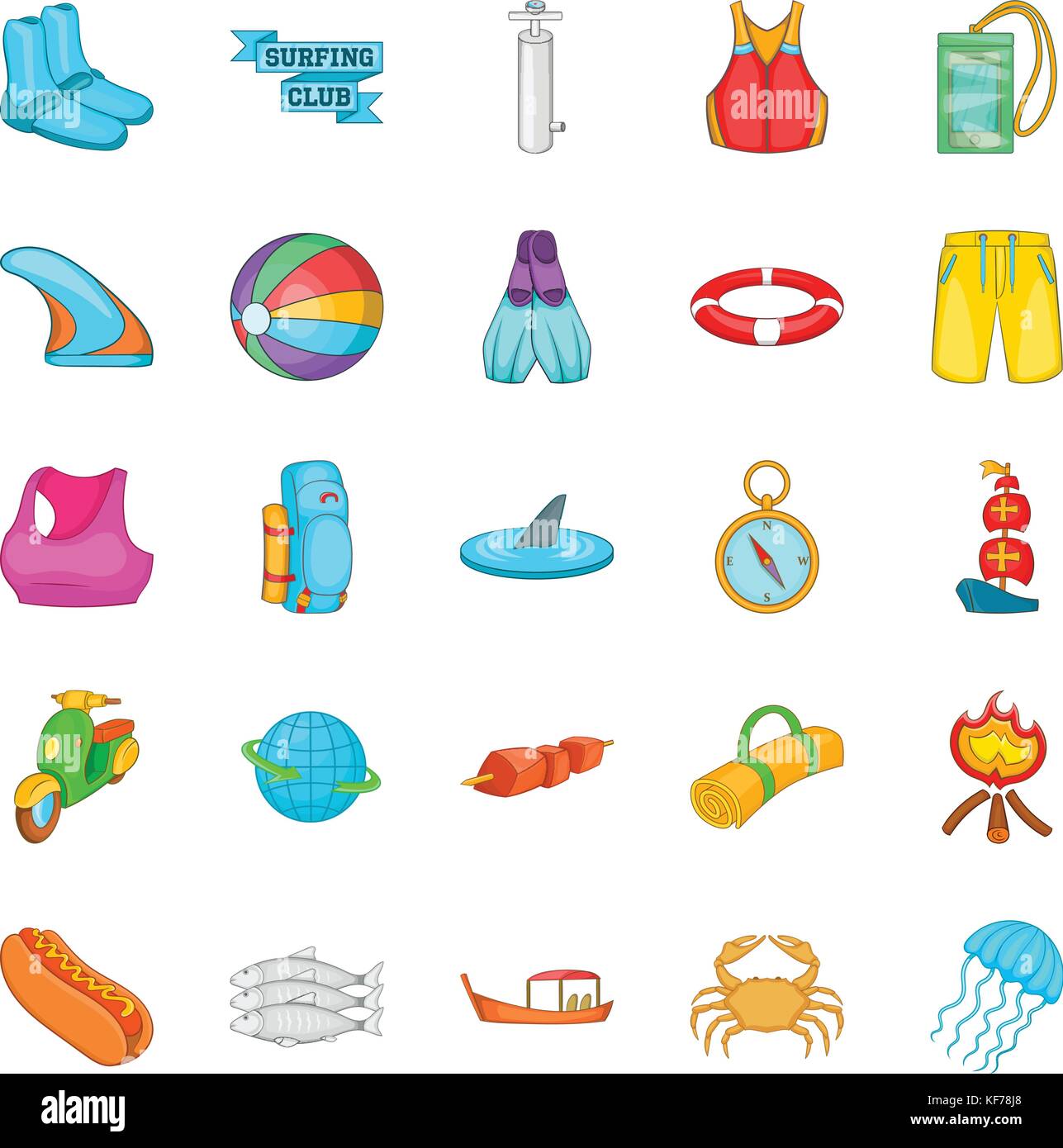 Swimming clothing icons set, cartoon style Stock Vector Image & Art Alamy