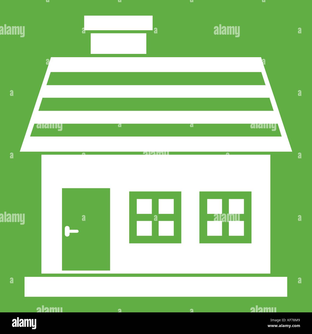 One-storey house icon green Stock Vector Image & Art - Alamy