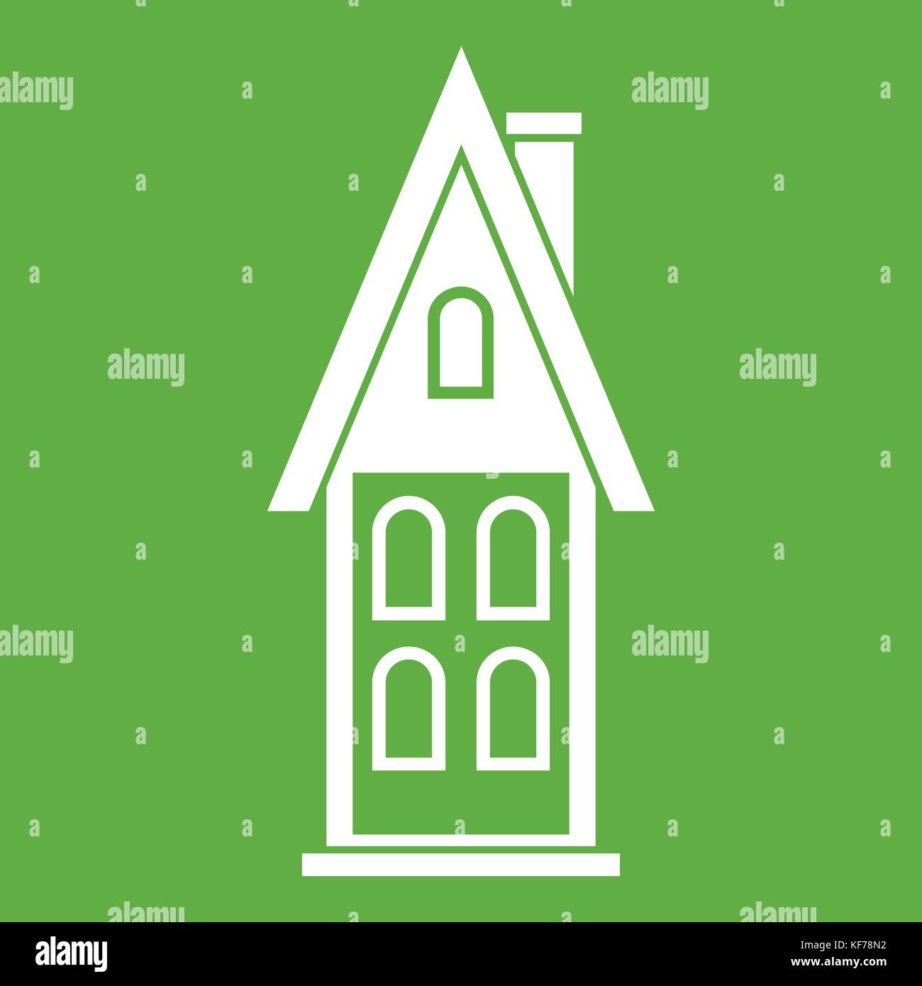 Two storey house with attic icon green Stock Vector Image & Art - Alamy