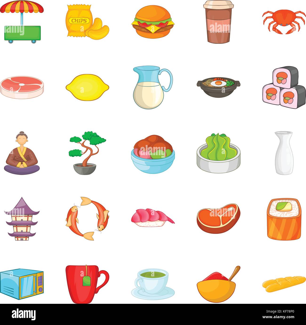 Tea ceremony icons set, cartoon style Stock Vector Image & Art - Alamy