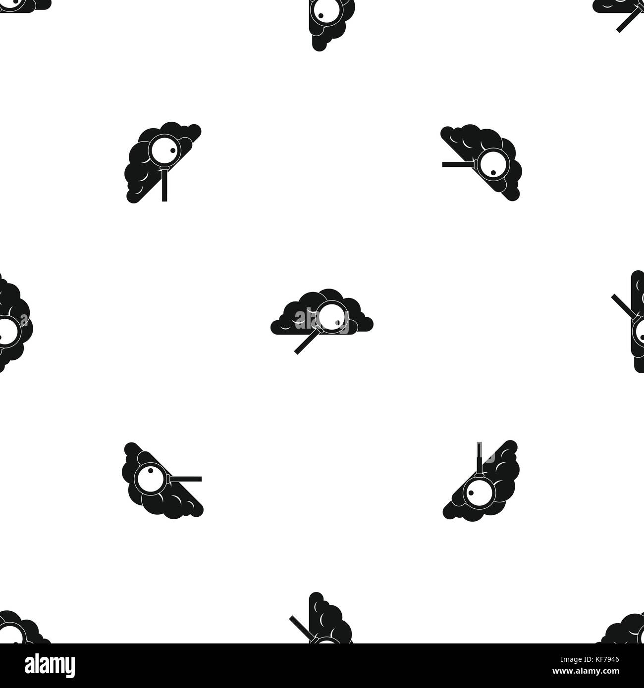 Cloud with magnifying glass pattern seamless black Stock Vector Image ...
