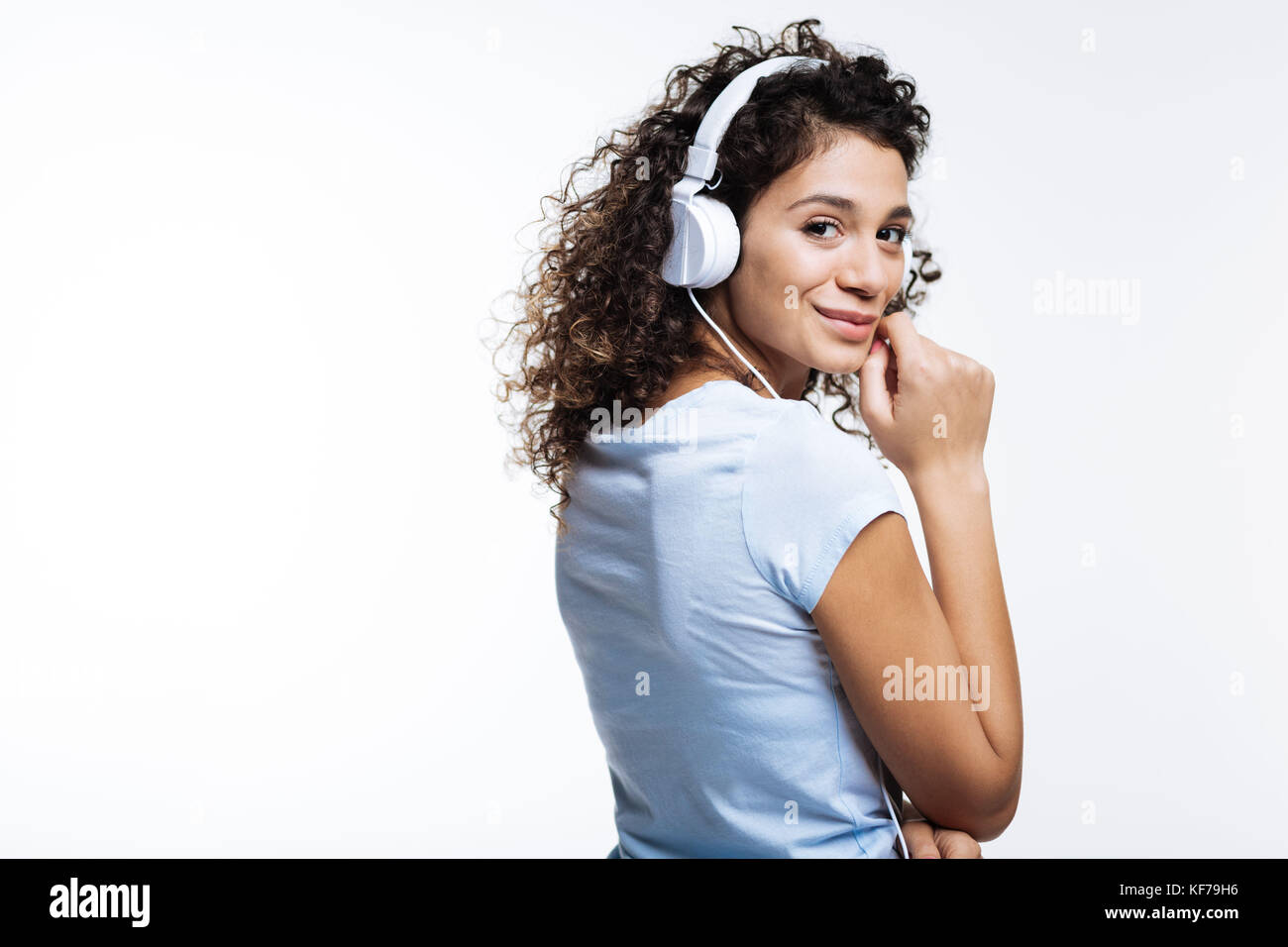 Curly haired blonde woman hi-res stock photography and images - Alamy