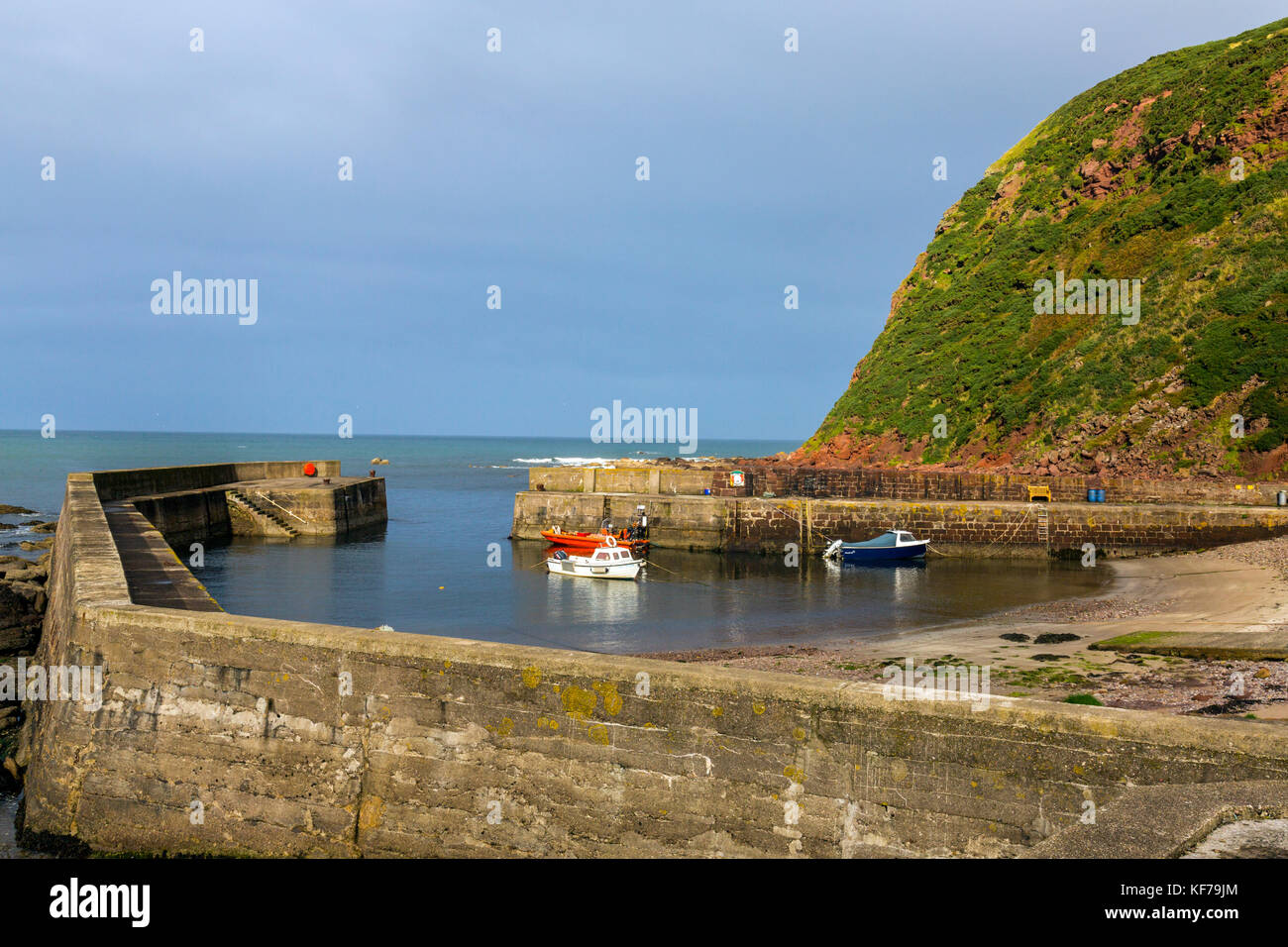 The harbour at the small Scottish fishing village of Pennan
