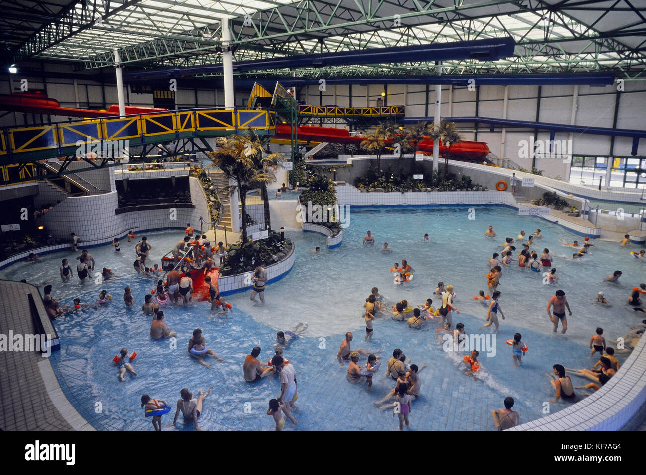 Wondersplash water park, Butlins Ayr, Wonderwest World holiday Camp, Scotland, UK. Circa 1980's Stock Photo