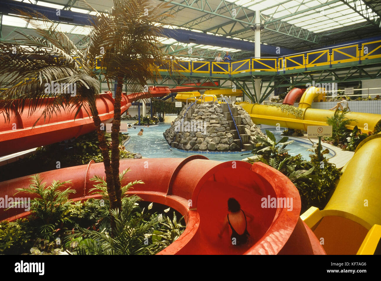 Wondersplash water park, Butlins Ayr, Wonderwest World holiday Camp, Scotland, UK. Circa 1980's Stock Photo