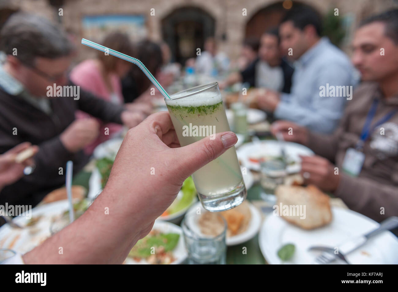 Glass Of Lemon And Mint Drink, Haret Jdoudna, Madaba, Jordan, Middle