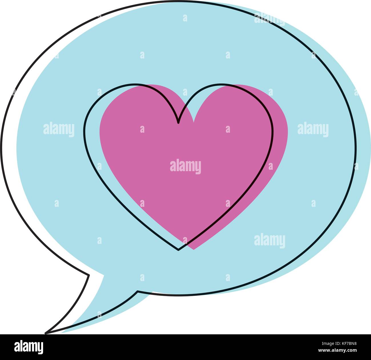 speech bubble with heart icon over white background vector illustration ...