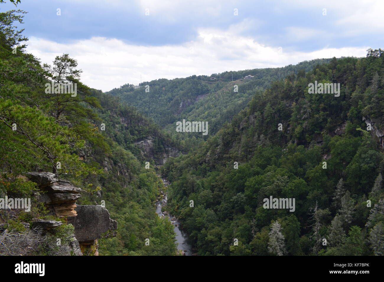 Tallulah Gorge State Park and the rolling valleys in the distance Stock Photo