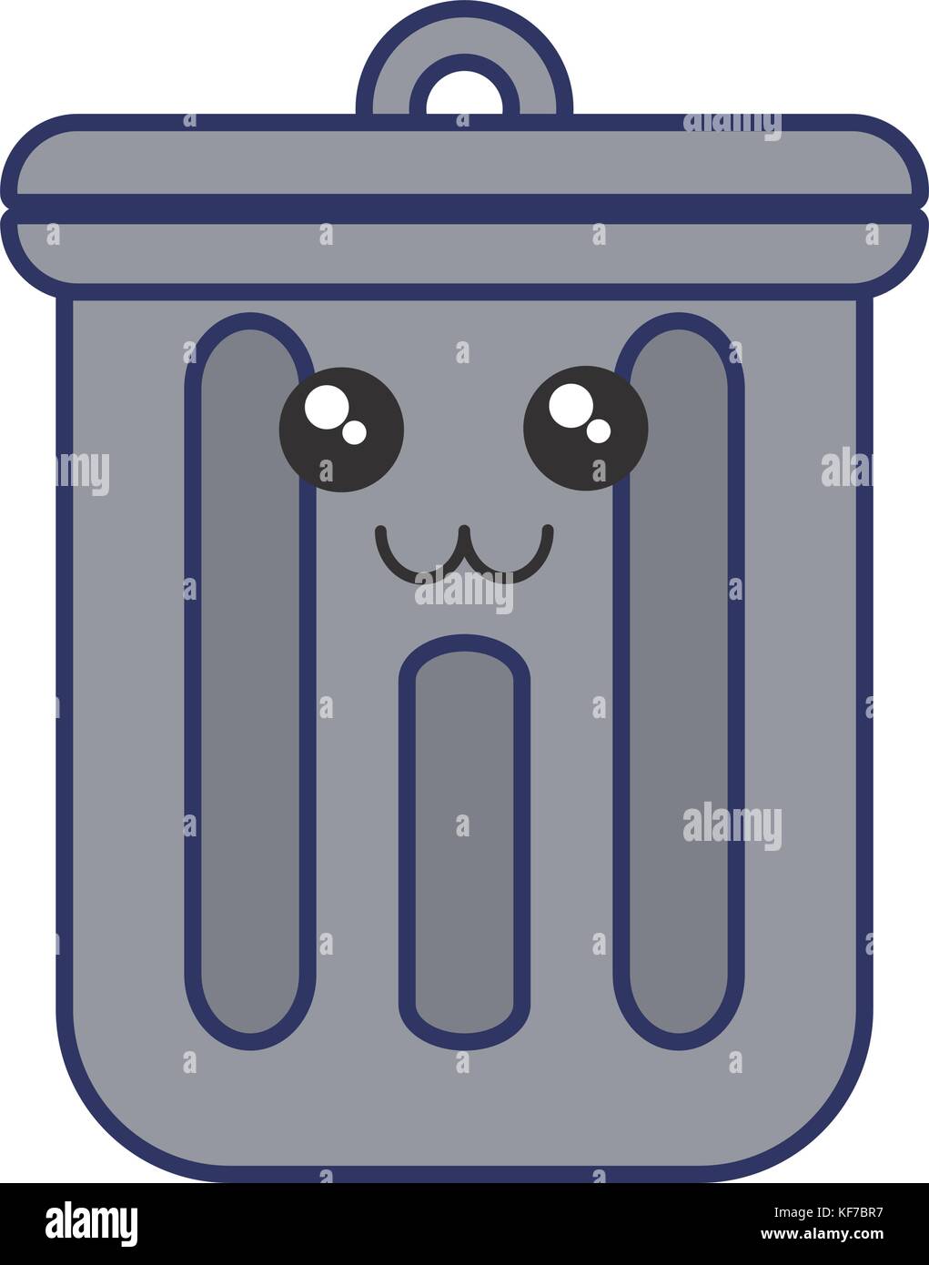 kawaii trash icon over white background vector illustration Stock