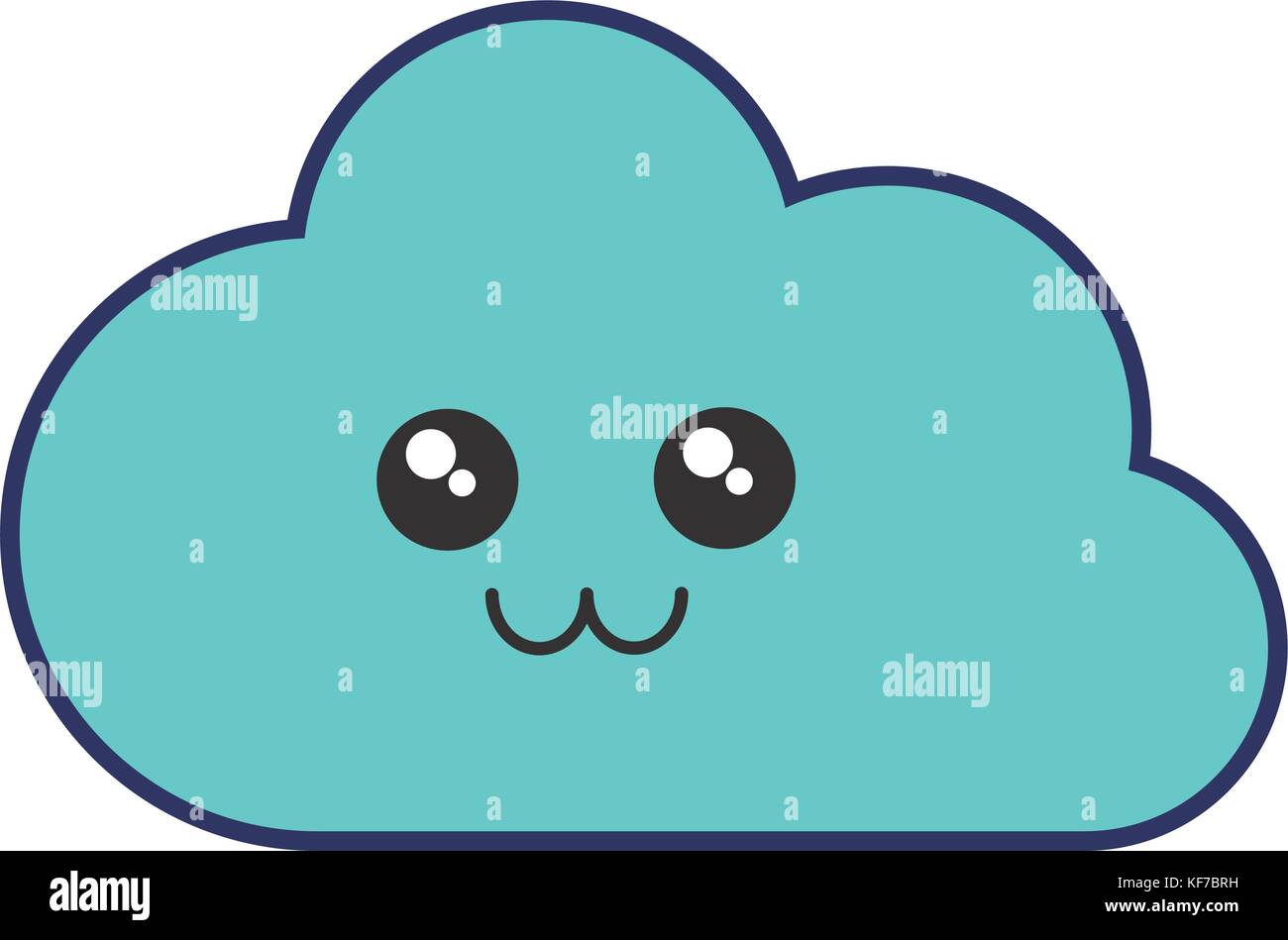 kawaii cloud icon over white background vector illustration Stock ...