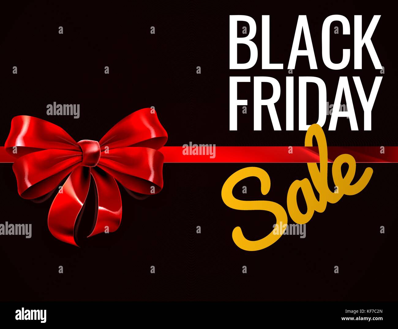 Black Friday Sale Red Gift Bow Sign Stock Vector