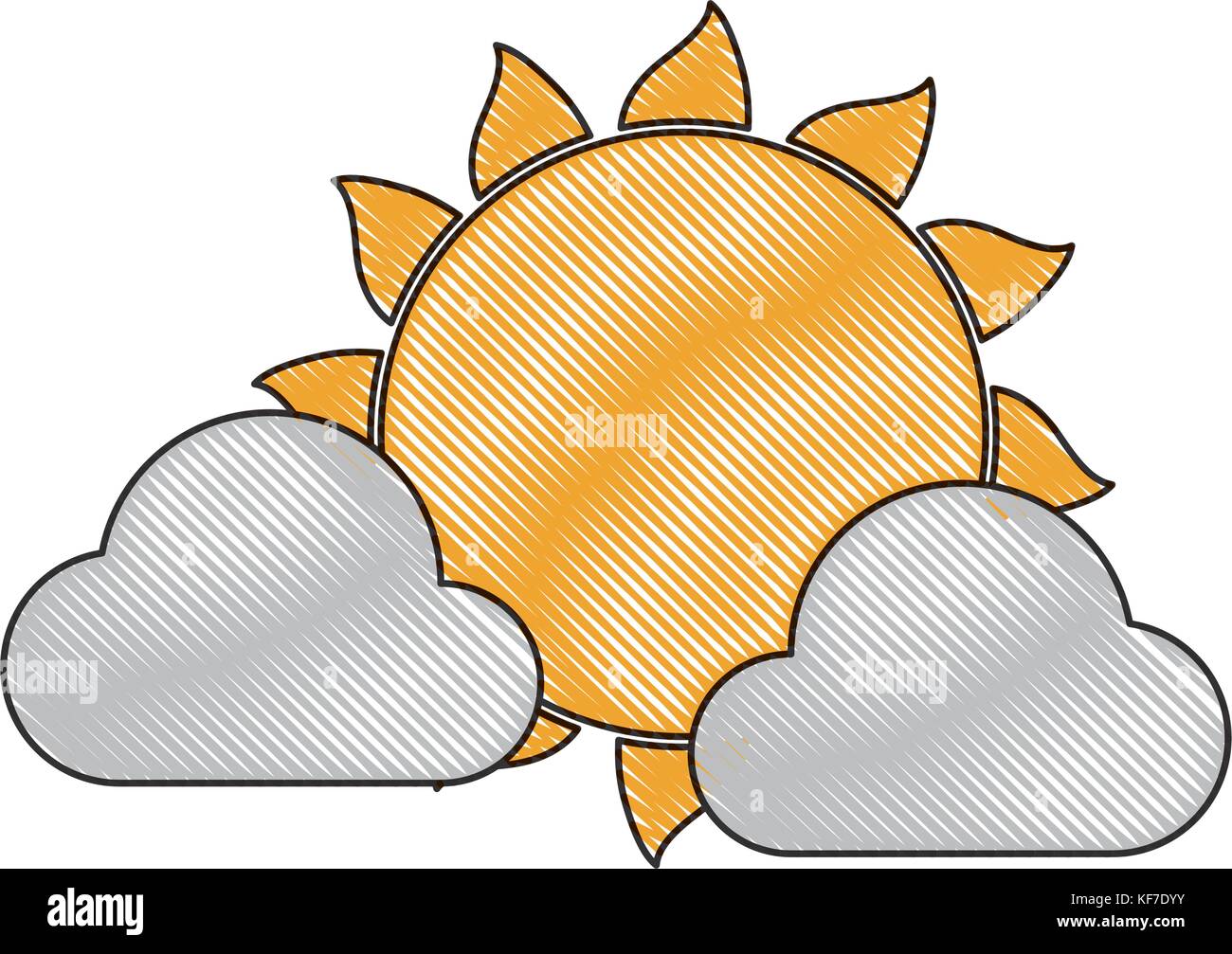 sun and clouds icon over white background vector illustration Stock ...
