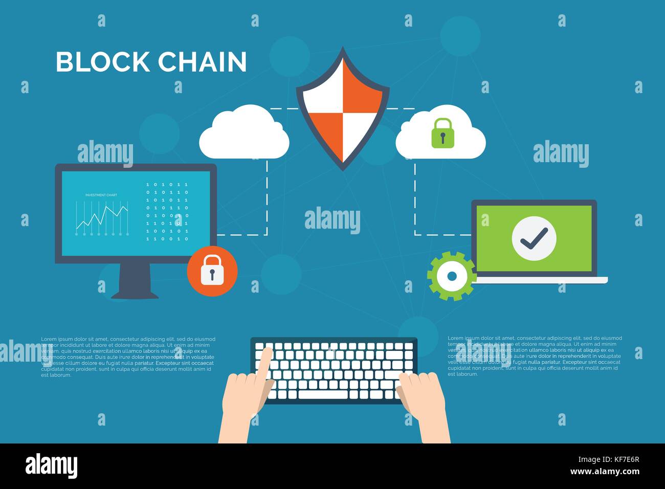 Illustration of encryption and decryption technology background ...