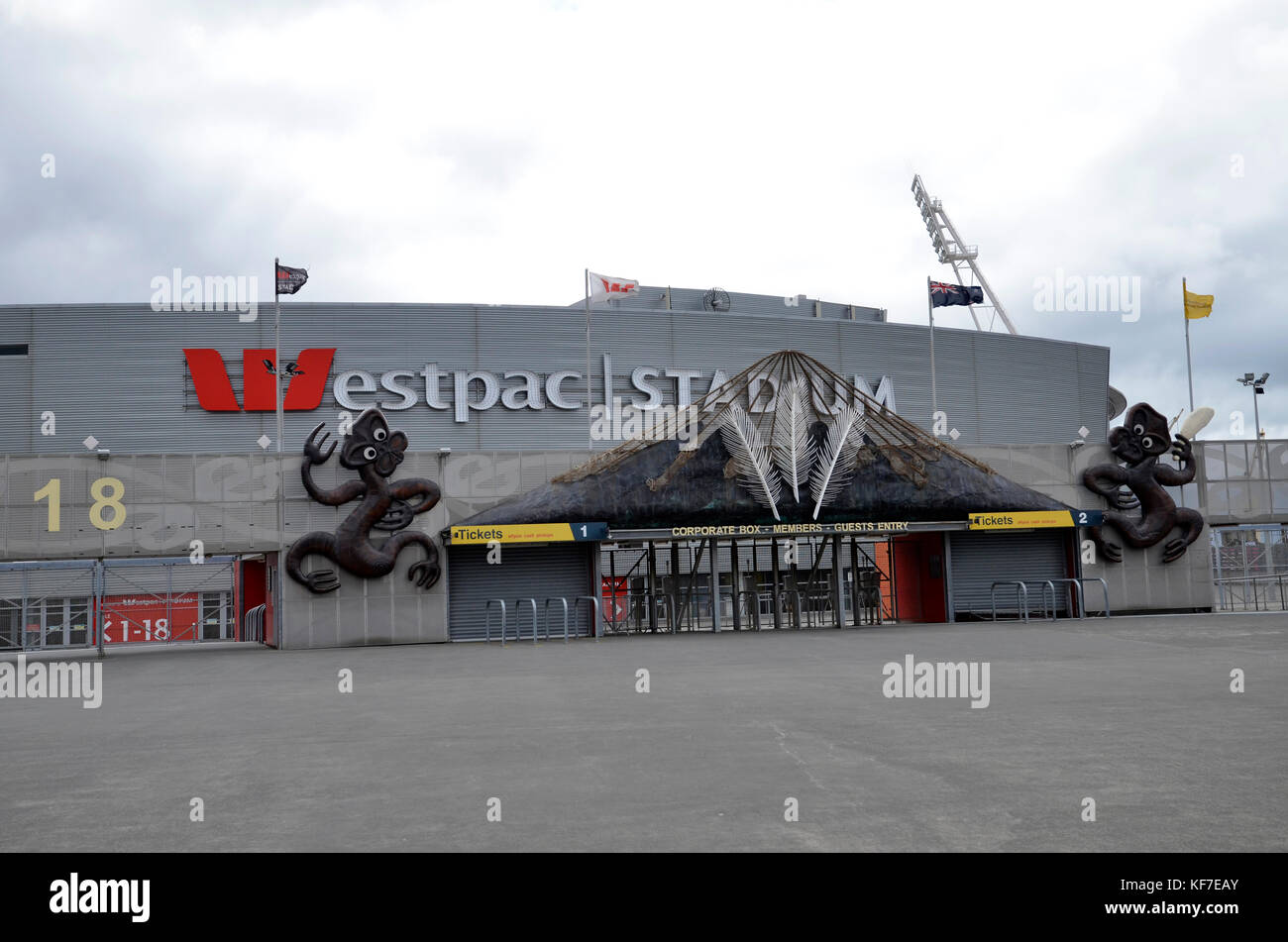 Westpac Rugby and Sports stadium, affectionately known as the Cake Tin in Wellington, New Zealand Stock Photo