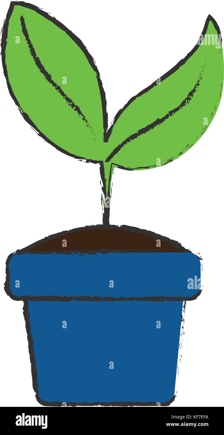 plant in a pot icon over white background vector illustration Stock ...