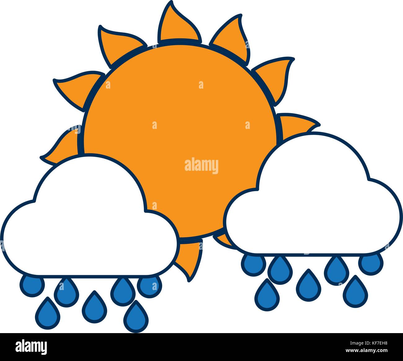 sun and clouds icon over white background vector illustration Stock ...