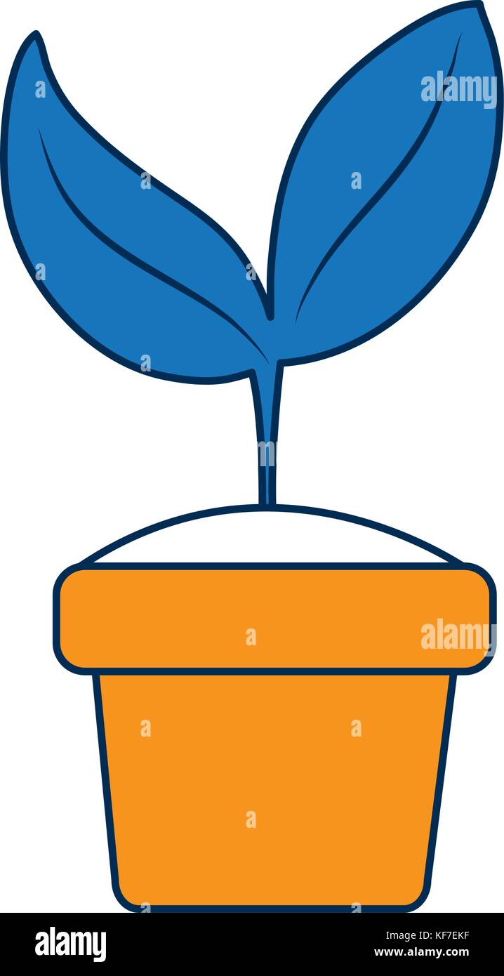 plant in a pot icon over white background vector illustration Stock ...