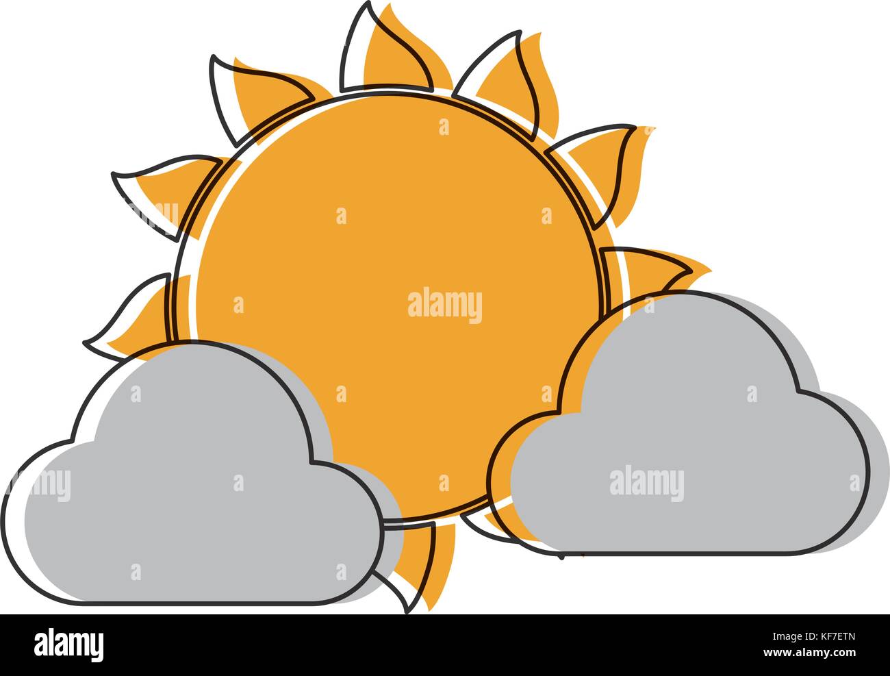 sun and clouds icon over white background vector illustration Stock ...