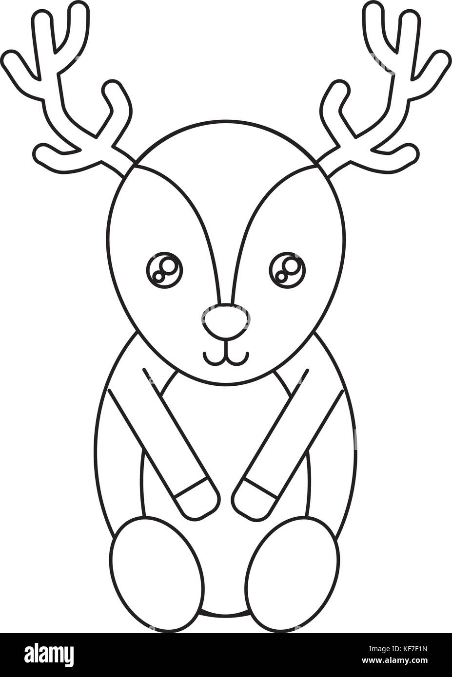 christmas deer icon over white background vector illustration Stock ...
