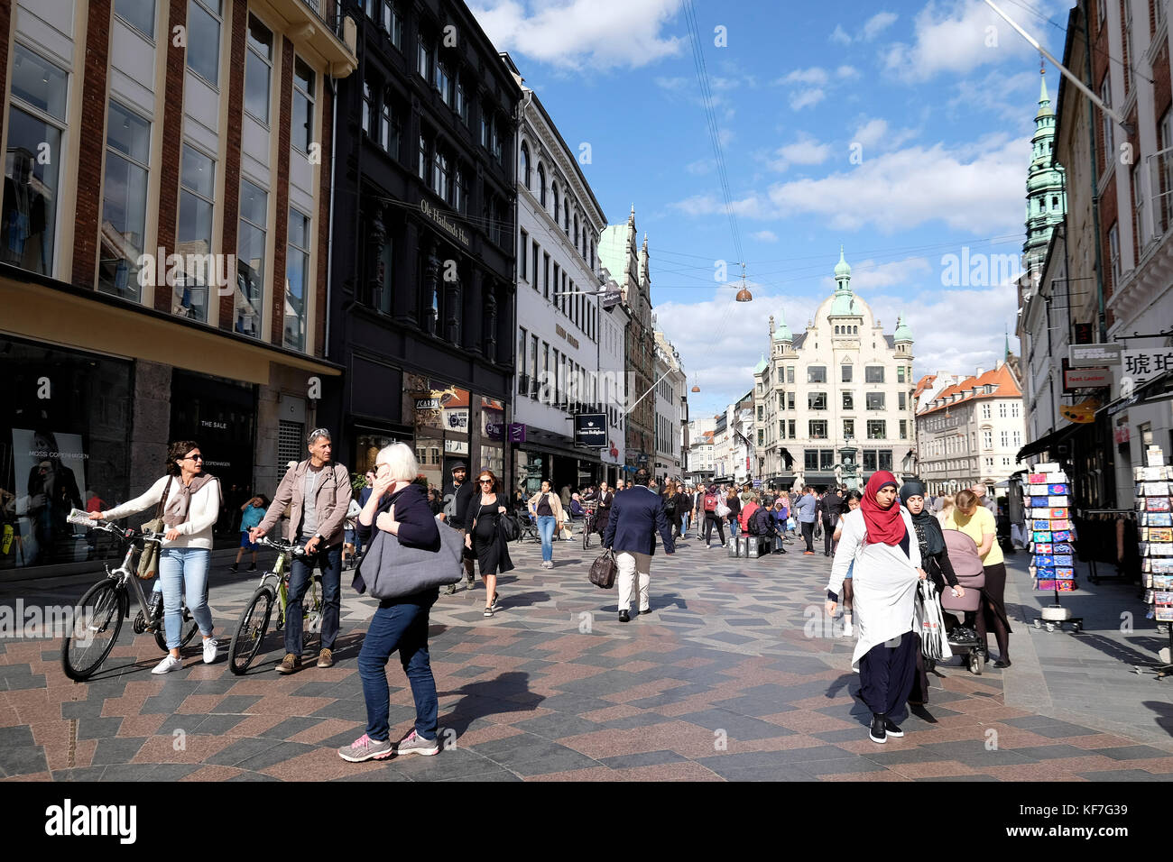 Denmark, Copenhagen, Stroget, Pedestrian street Stock Photo Alamy