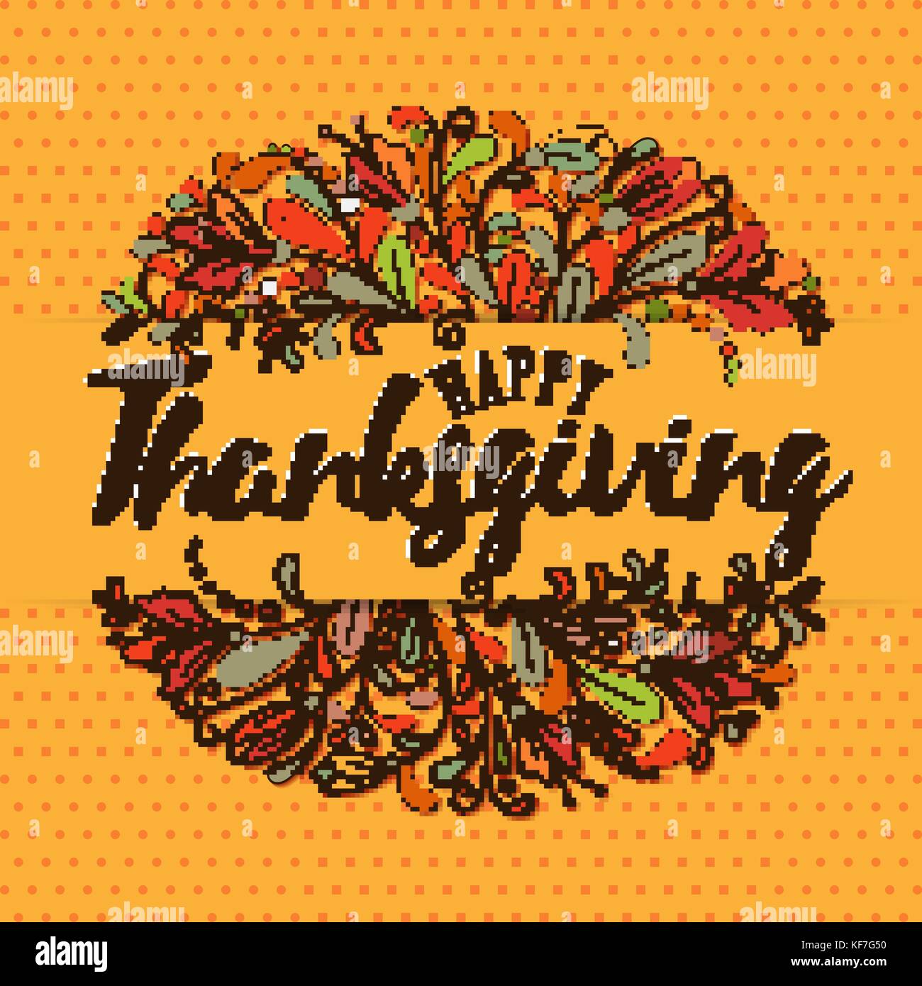 Thanksgiving typography. Thanksgiving - Hand drawn lettering with ...