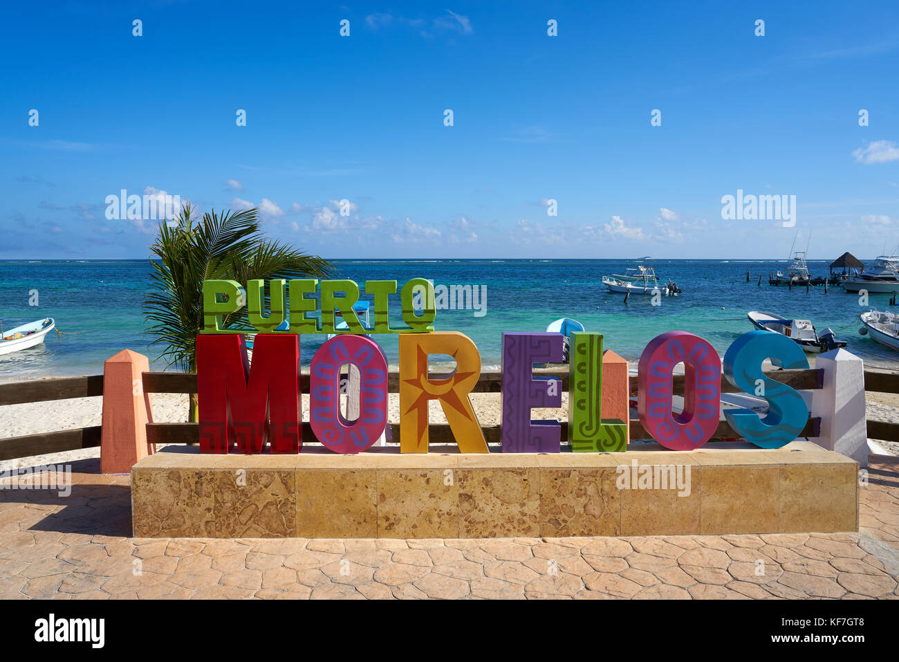 Puerto Morelos Word Sign In Mayan Riviera Maya Of Mexico Stock Photo Alamy