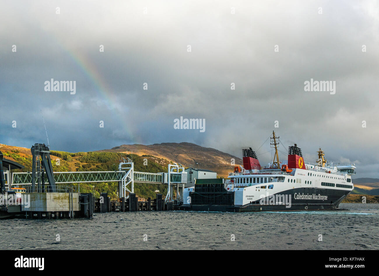 CalMac Ferry at Ullapool Harbour destined for Stornaway on the Isle of