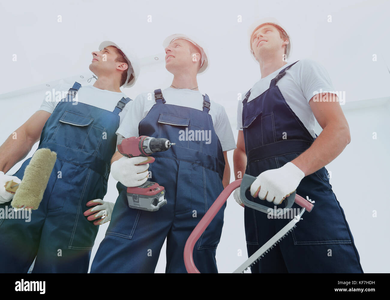 Group of professional industrial workers Stock Photo