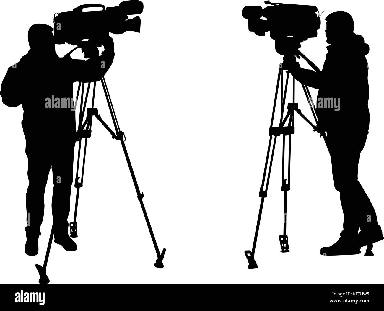 cameraman silhouettes - vector Stock Vector