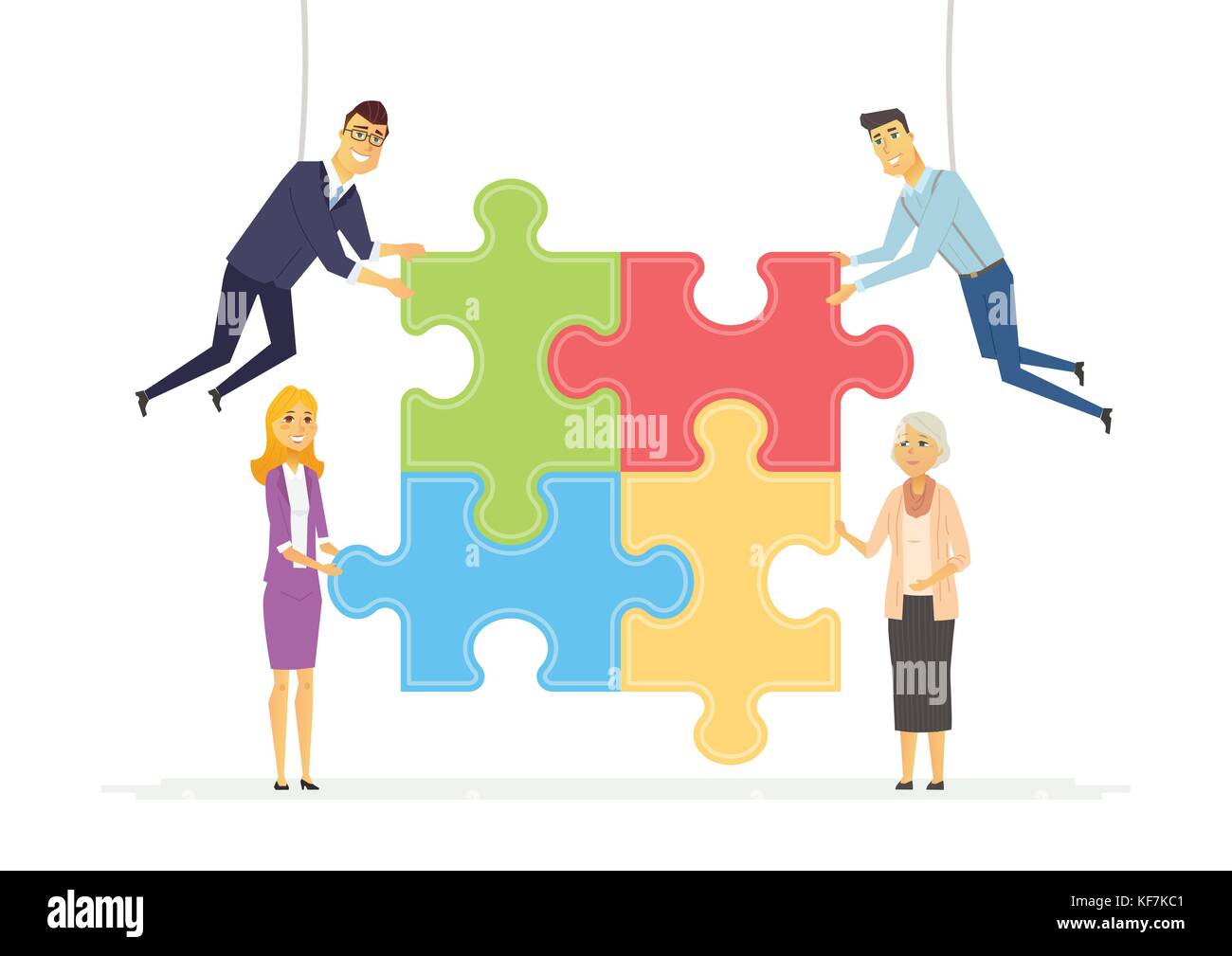 Team building in a company - modern cartoon people characters illustration  Stock Vector Image & Art - Alamy