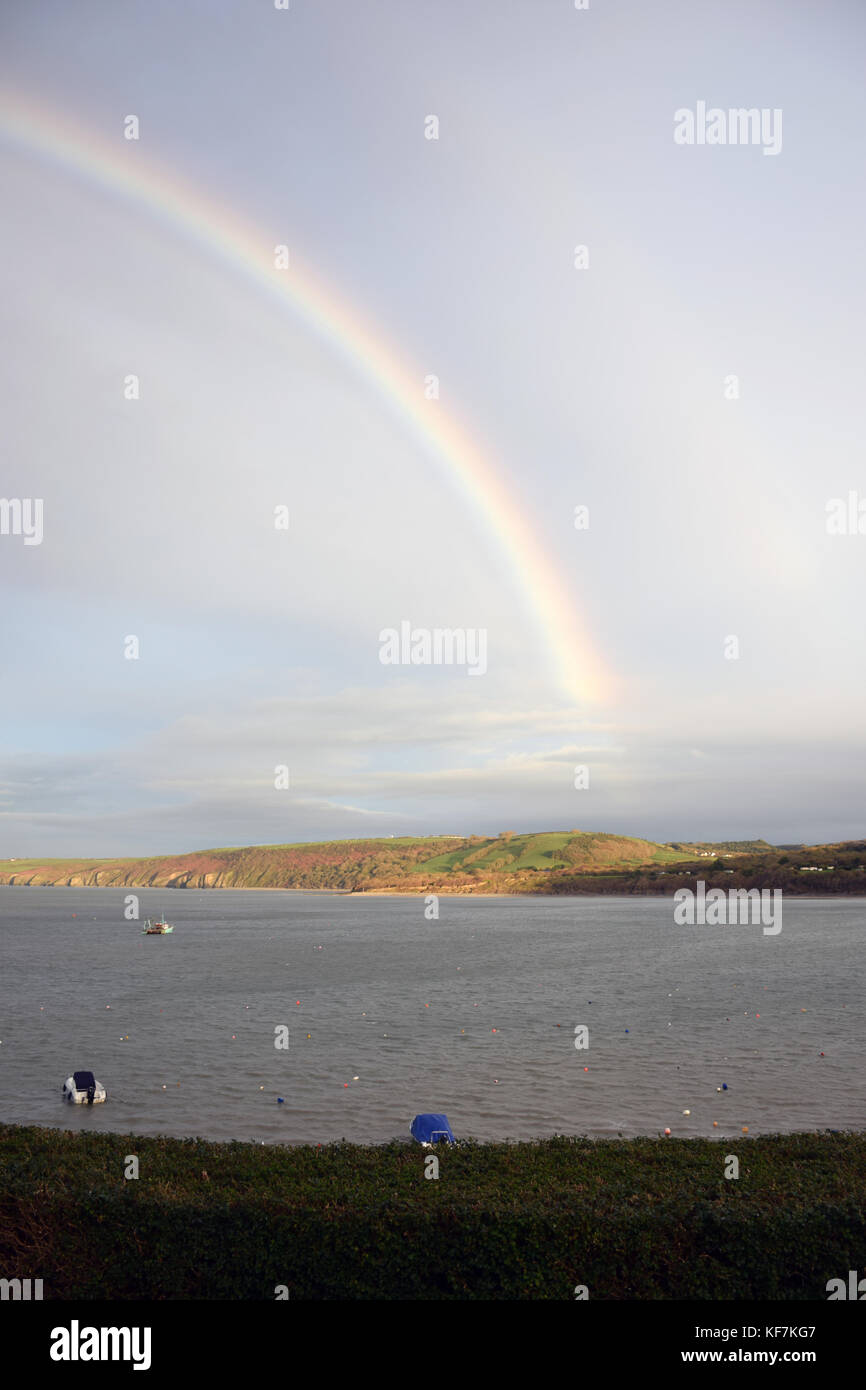 Rainbow, New Quay, Ceredigion, Wales Stock Photo Alamy
