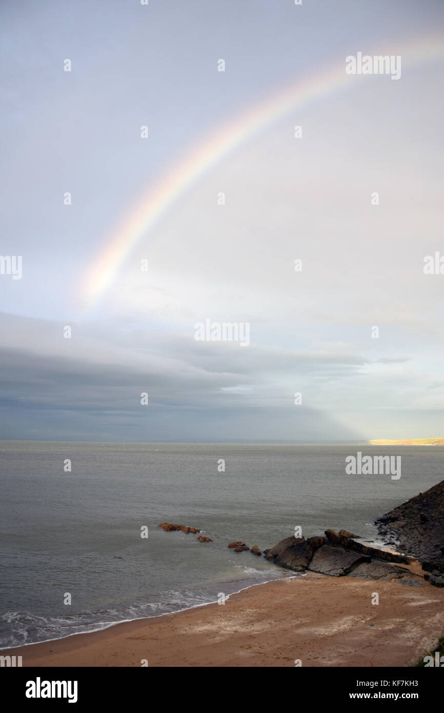 Rainbow, New Quay, Ceredigion, Wales Stock Photo Alamy