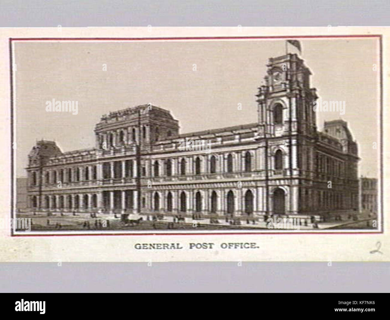 Lithograph of General Post Office Melbourne in 1880s Stock Photo Alamy