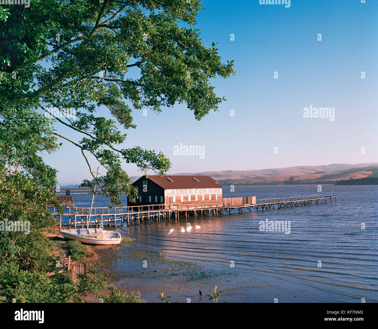 USA, California, Point Reyes Station, Hwy 1, Tomales Bay Boat Launch