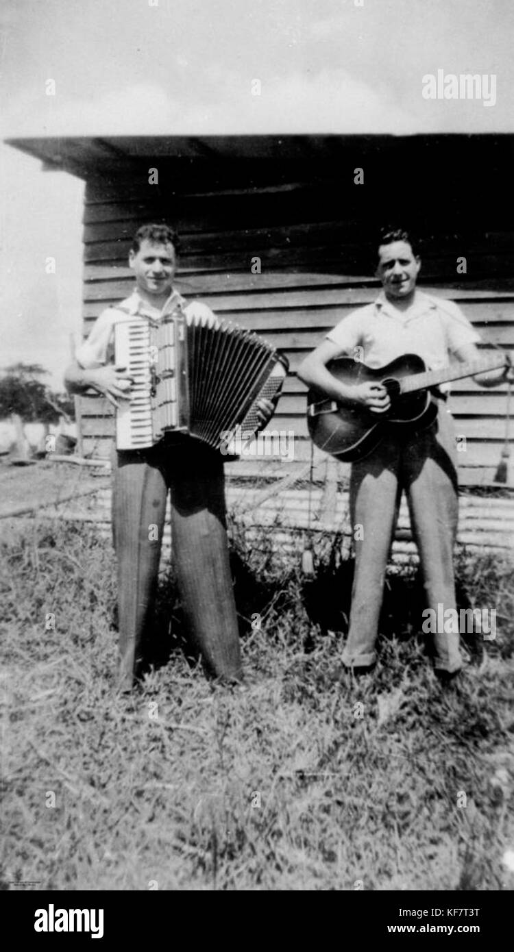 1 137577 Two musical brothers, ca. 1947 Stock Photo