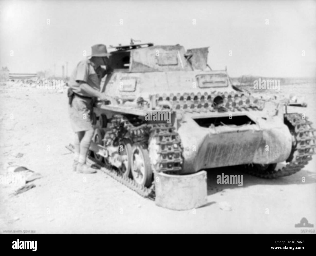 Destroyed Panzer I at Tobruk 1941 Stock Photo