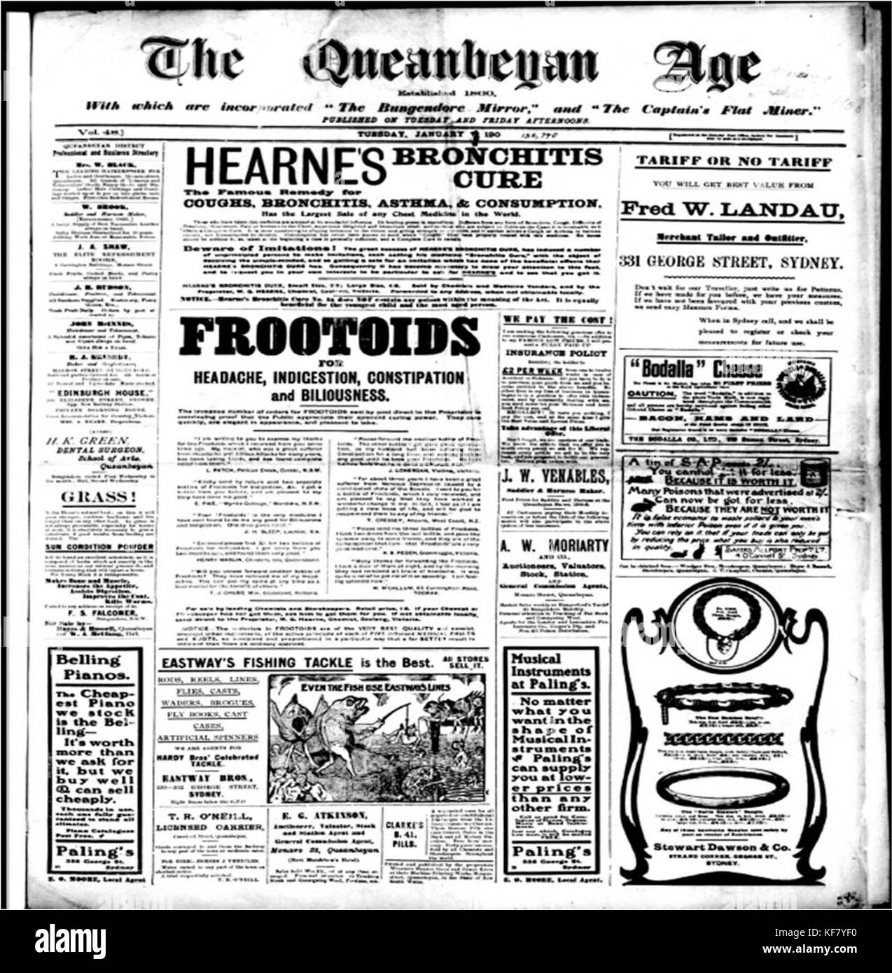 Queanbeyan Age 7 January 1908 Stock Photo Alamy