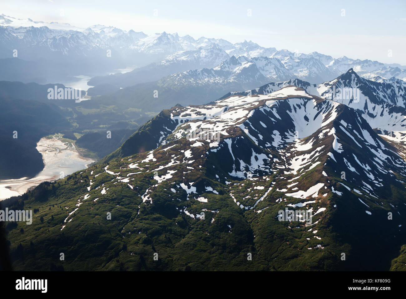 USA, Alaska, Homer, aerial view of Kachemak Bay State Park and