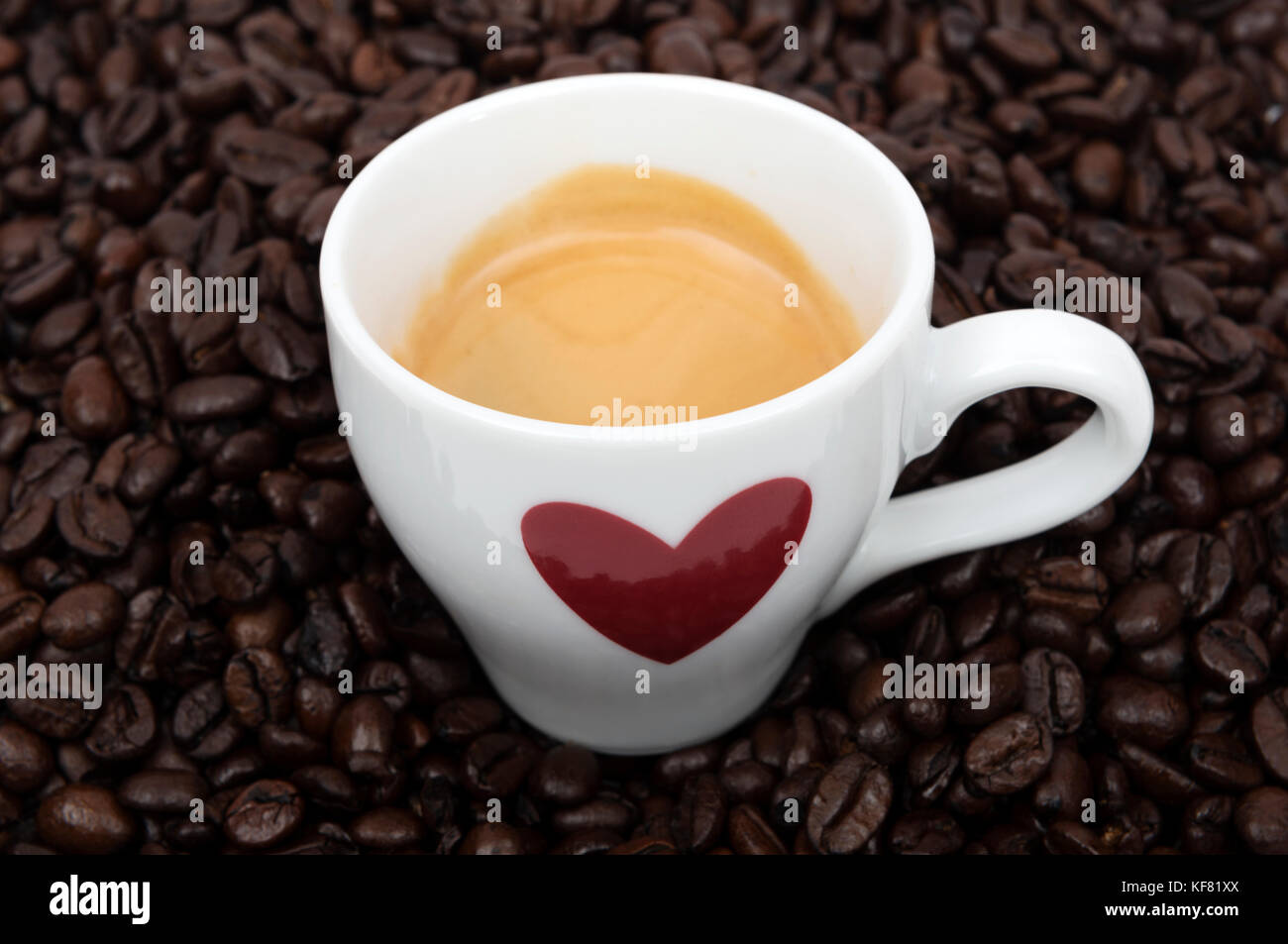Espresso coffee and beans Stock Photo Alamy