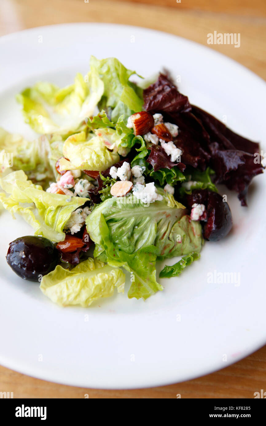 USA, California, San Francisco, food shot of a green organic salad at Greens restaurant, Fort Mason Stock Photo