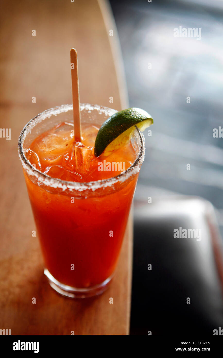 USA, California, Oakland, Chop Bar, Michelada, housemade bloody mary