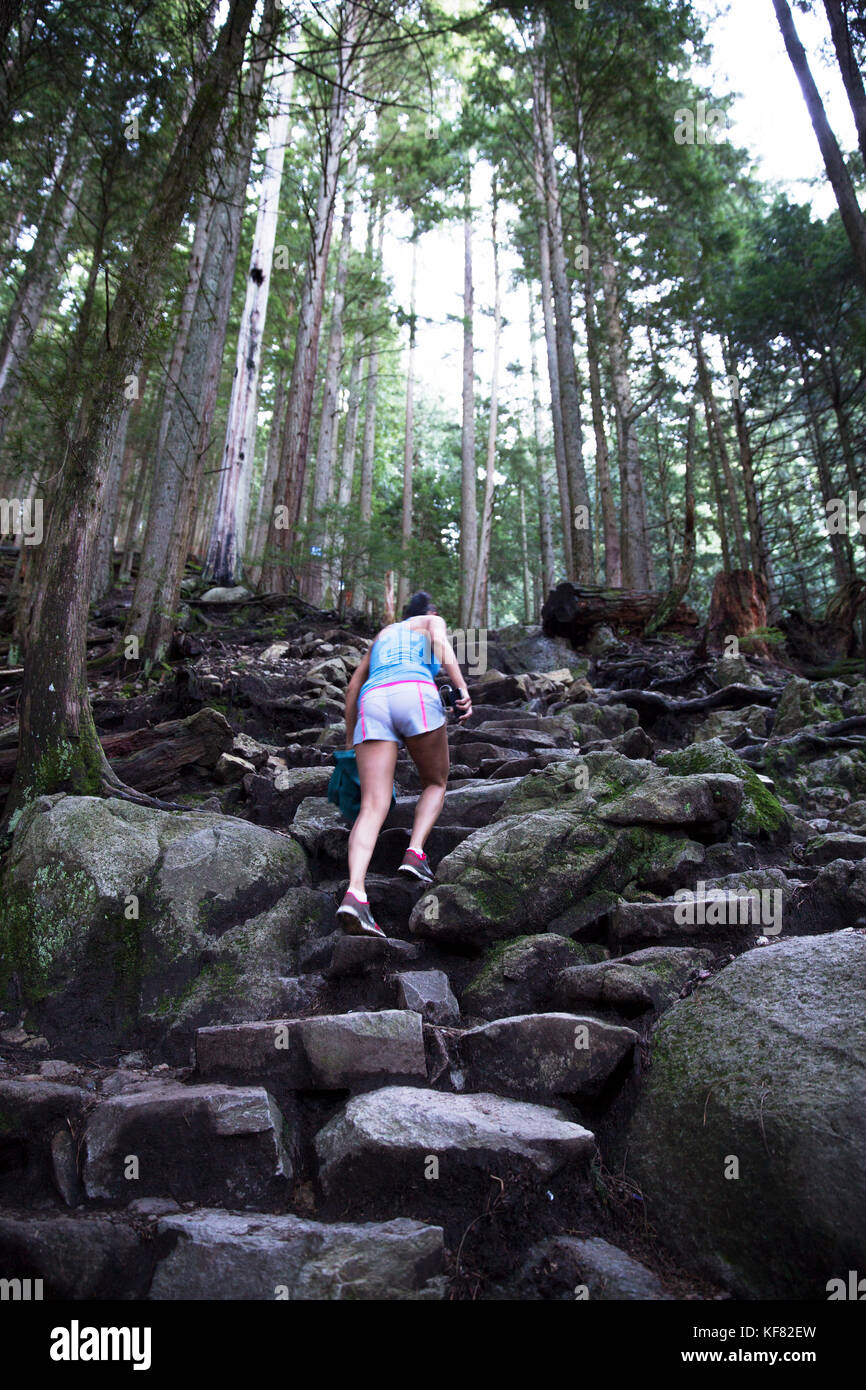 CANADA, Vancouver, British Columbia, Hiking The Grind at Grouse Mountain Stock Photo