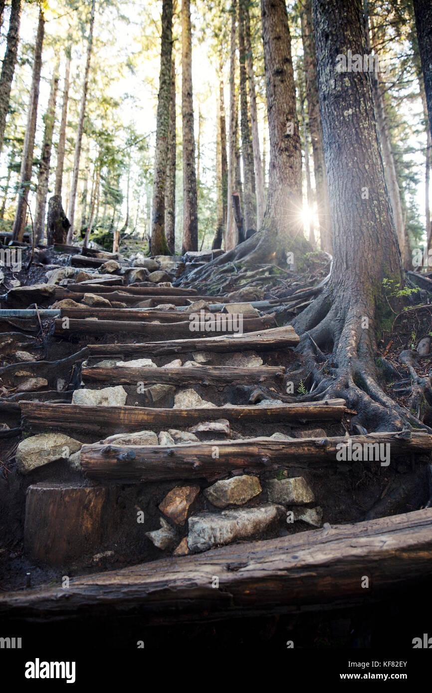 CANADA, Vancouver, British Columbia, Hiking The Grind at Grouse Mountain Stock Photo