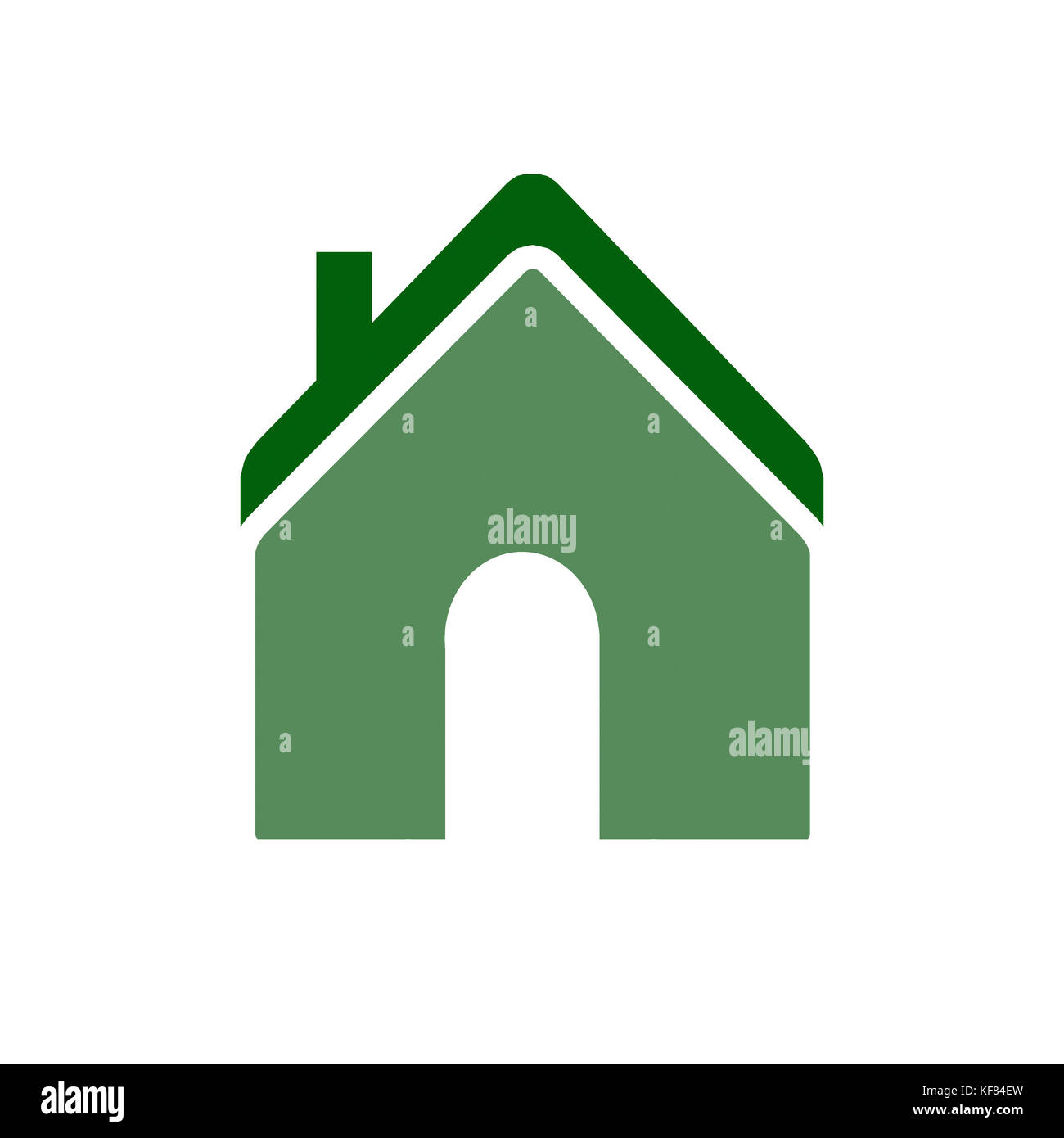 Green eco home house icon colored isolated on white background ecology ...