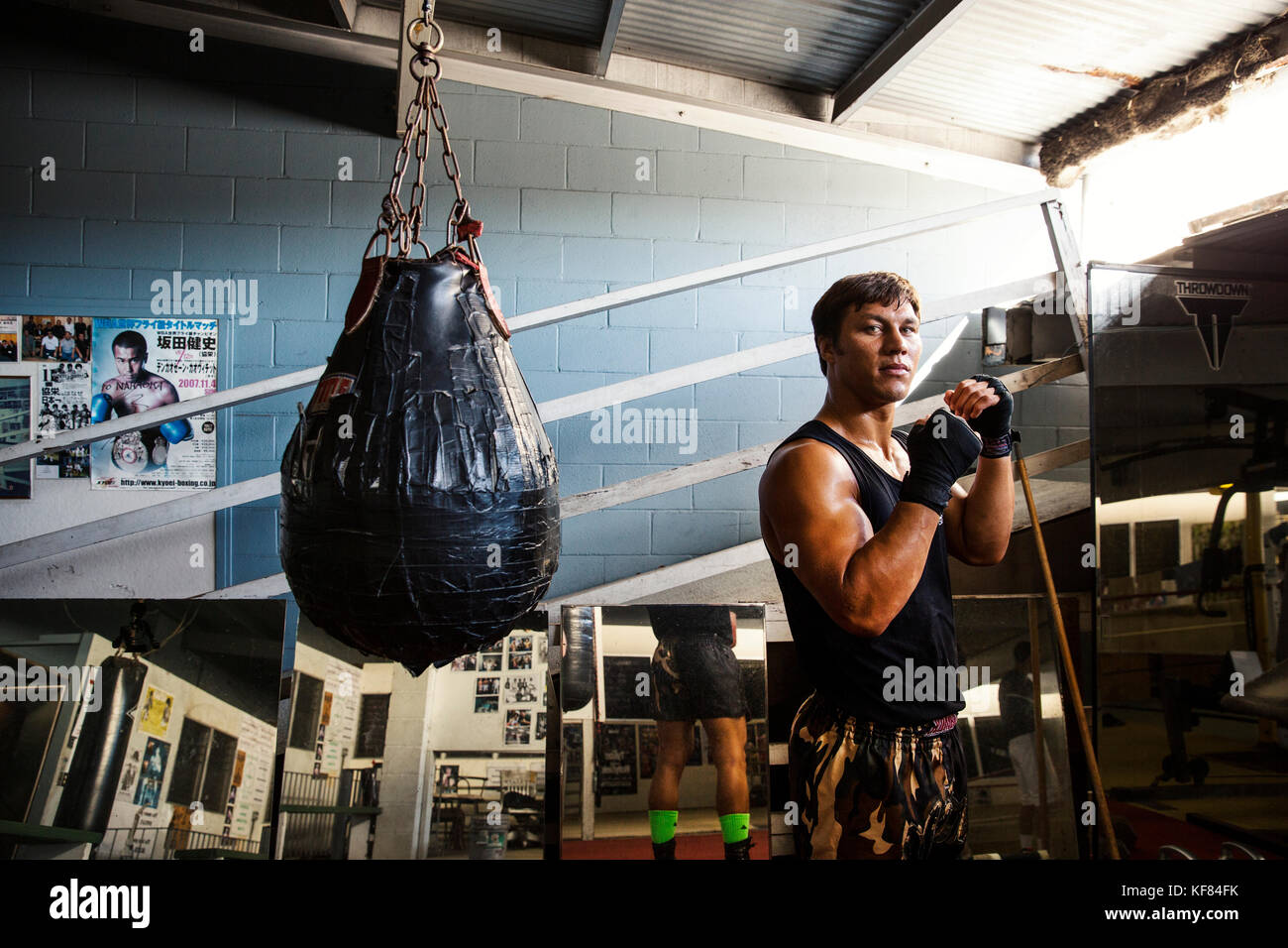 USA, Oahu, Hawaii, portrait of MMA Mixed Martial Arts Ultimate fighter